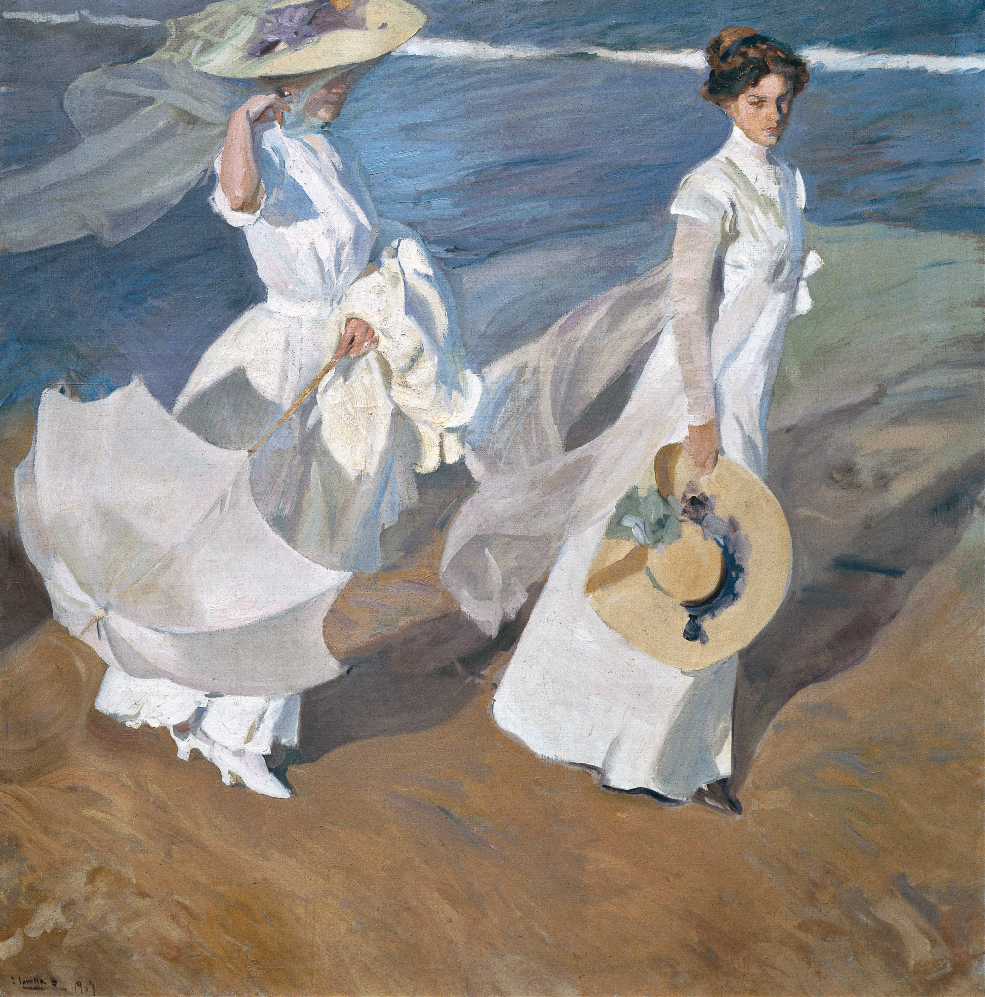 호아킨 소로야 - Strolling along the Seashore - 캔버스액자 감성선물 - 메인 이미지