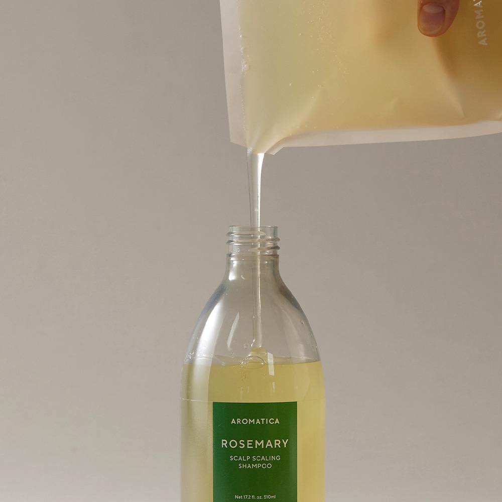 아로마티카 샴푸 400ML & 리필 500ML 세트 (로즈마리 샴푸+리필) 대용량 비건 두피 탈모 냄새 가려움 이미지 3
