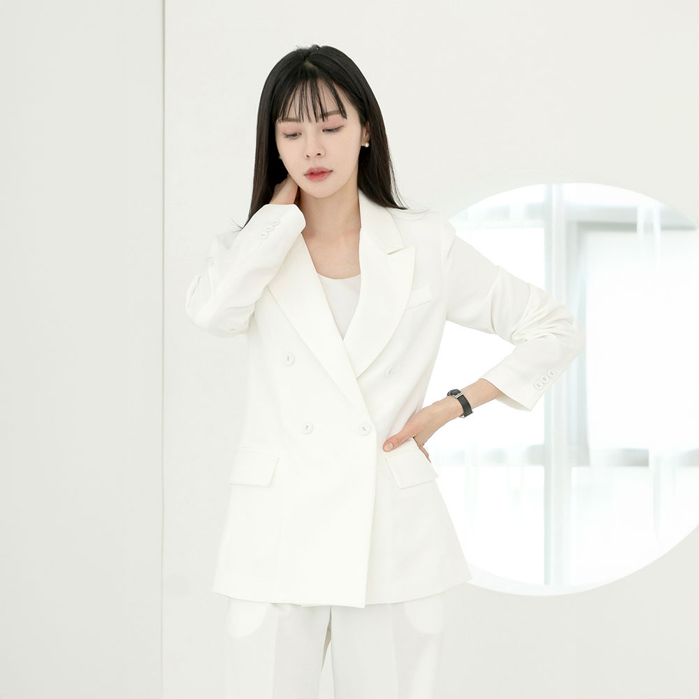 여성 결혼식 정장 셋업 하객룩 셀프웨딩 여름 와이드 투피스 [러벨] 이미지 6