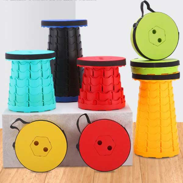 원형 접이식 의자 휴대용 트위스트 폴딩 높이조절 자바라 회전 캠핑 등산 낚시 스툴 체어