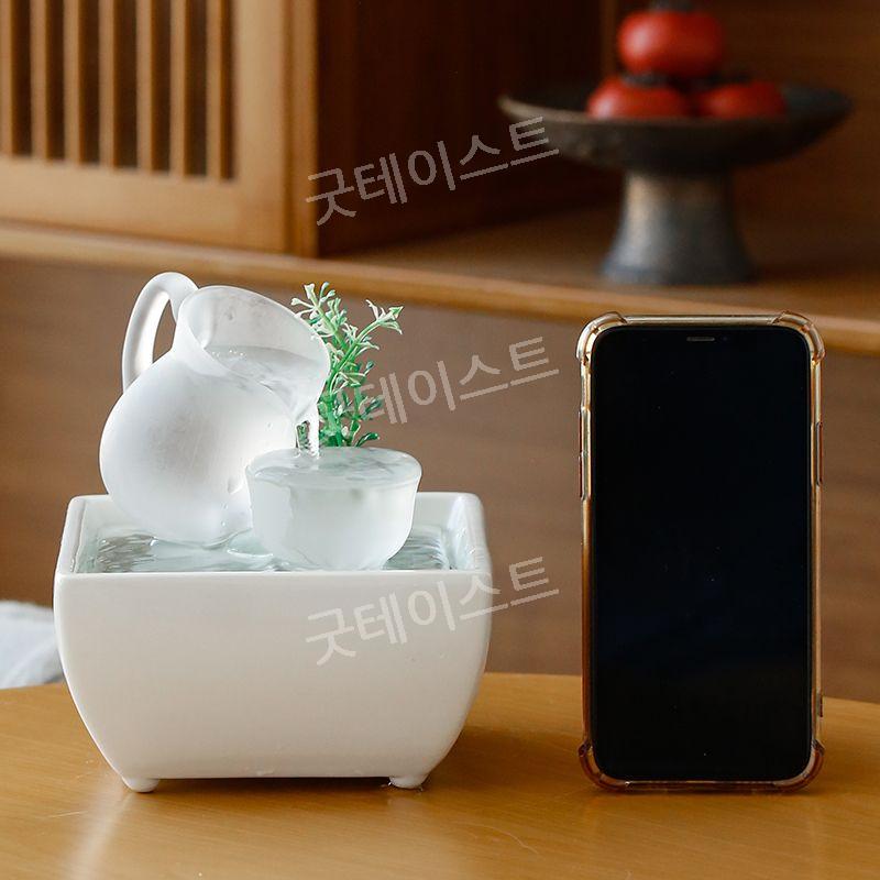 미니실내분수 물흐르는 분수 풍수 인테리어 장식 집들이 개업 물소리 데스크탑 선물 - 상세 이미지 4
