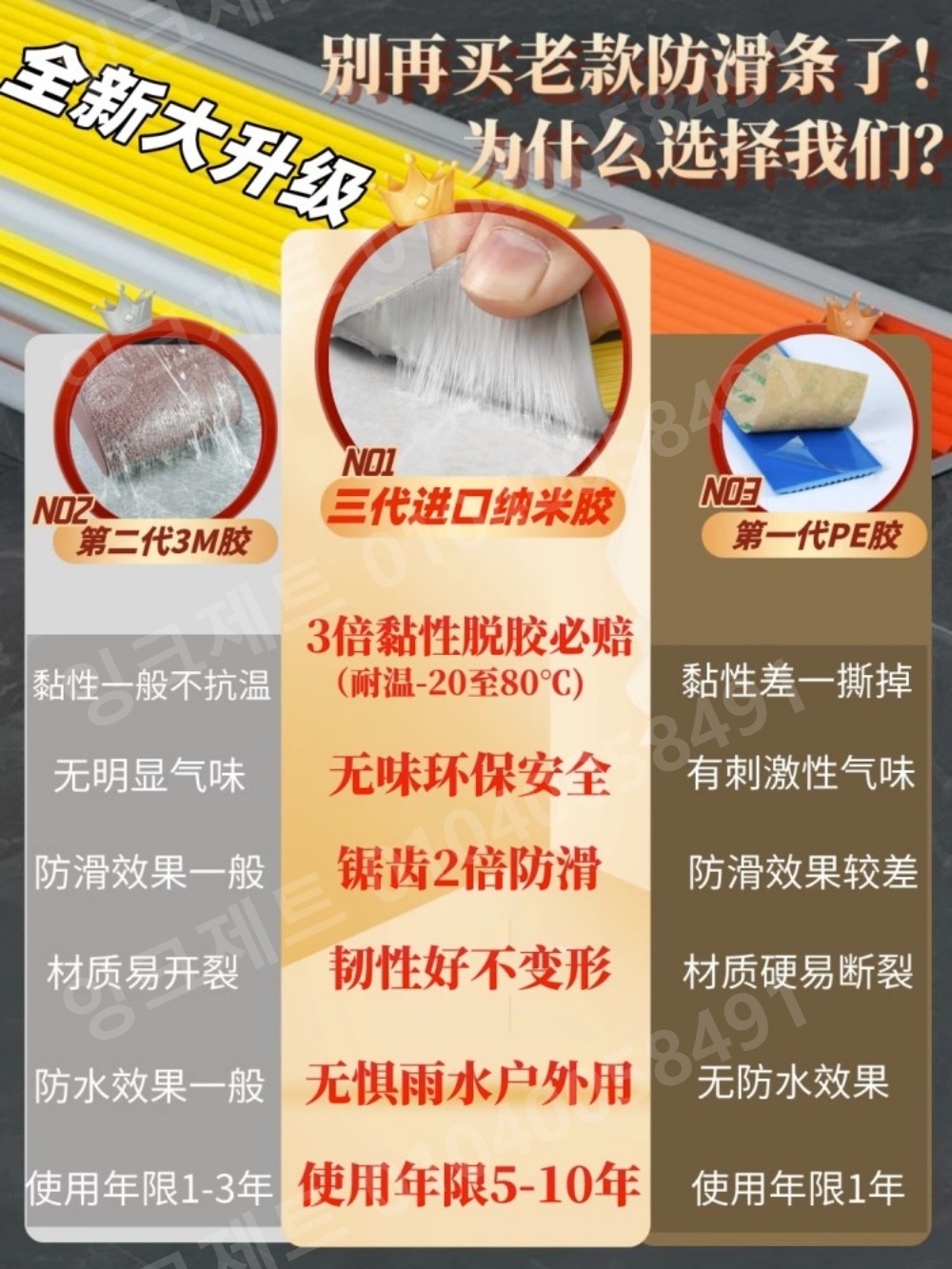 텅스텐 논슬립테이프 미끄럼방지 플라스틱 안전 보호 계단 - 상세 이미지 3