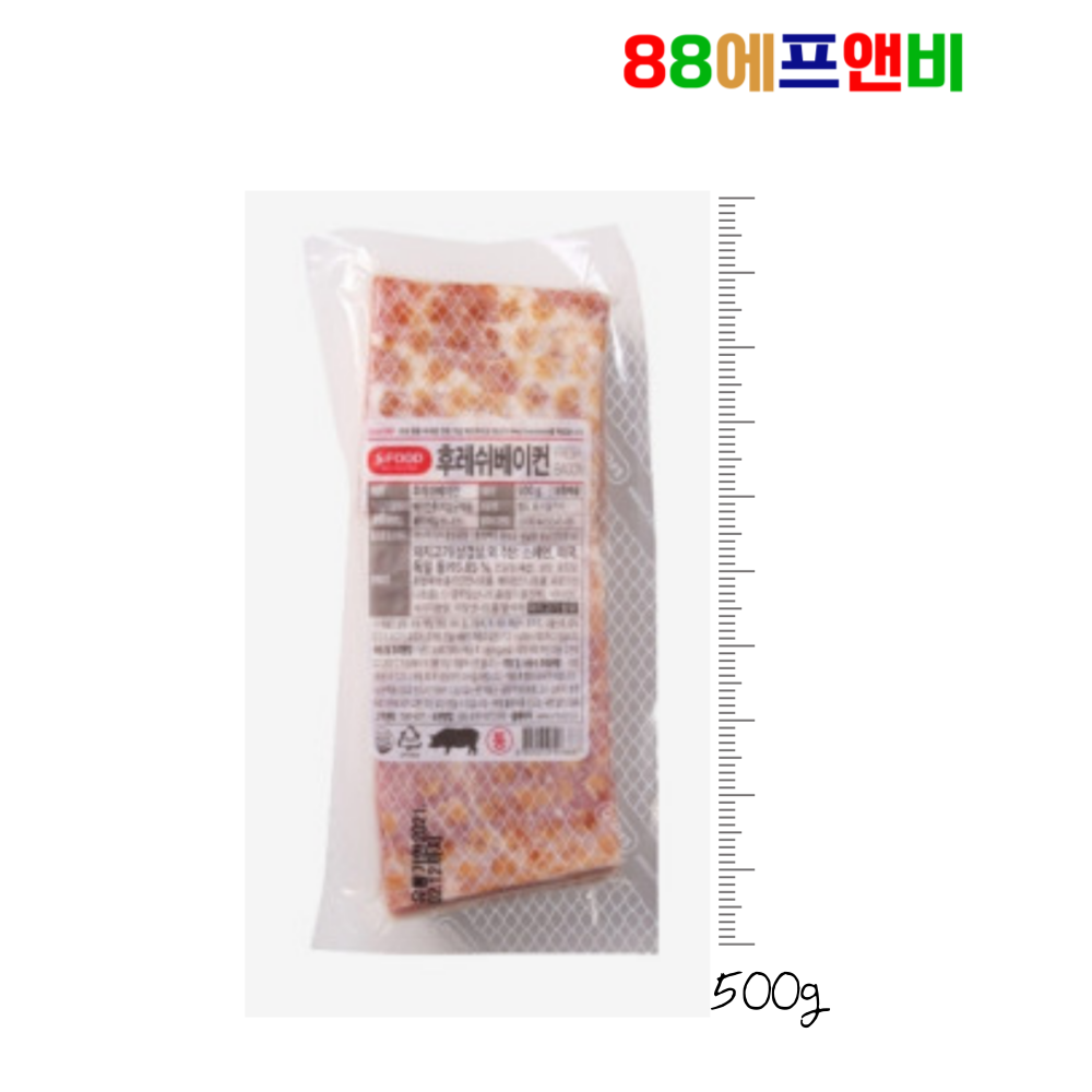 에쓰푸드 후레쉬베이컨 500g 통베이컨 덩어리베이컨 1개 - 상품 이미지