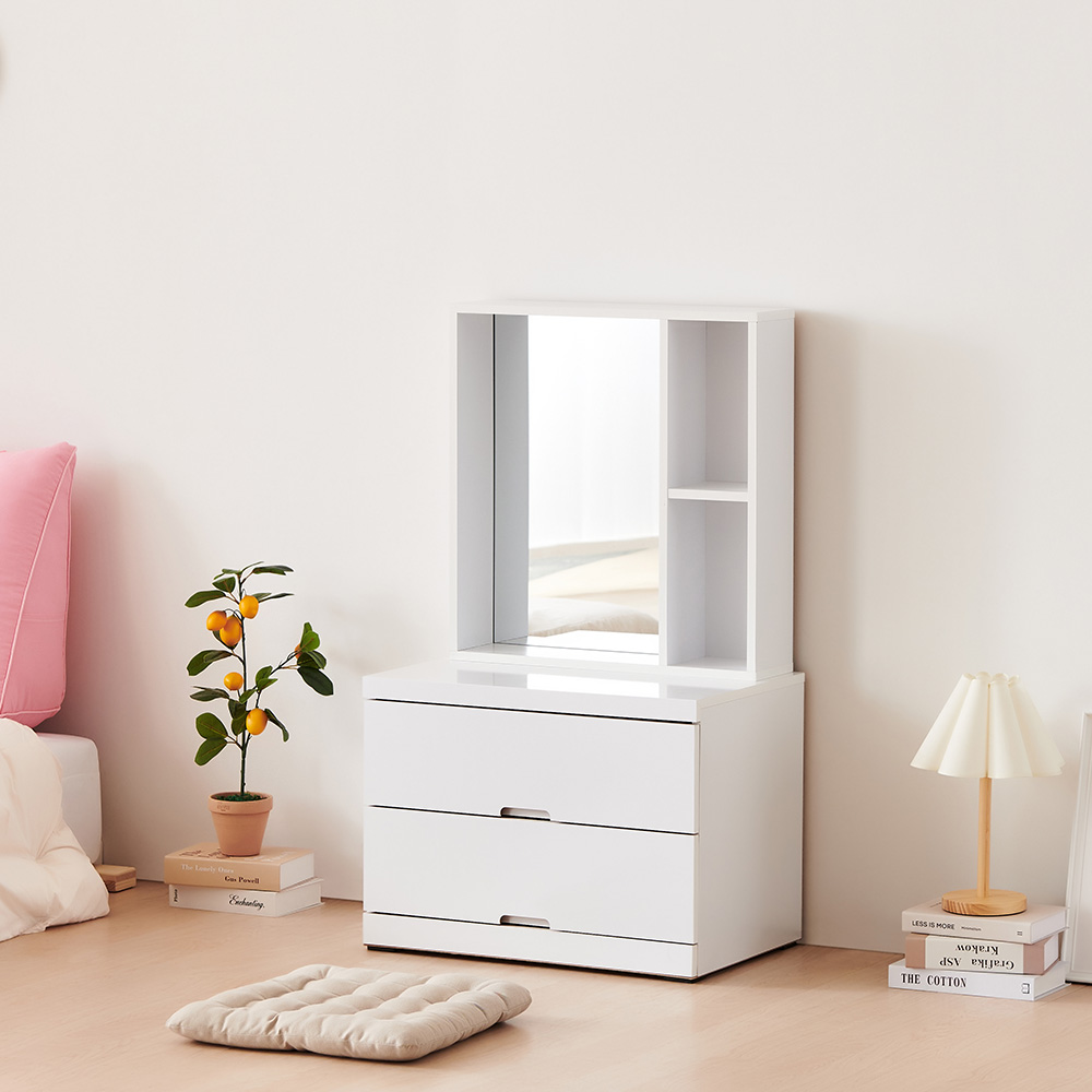 동서가구 소르베 600 좌식 2단 서랍장 수납거울 화장대 DF924148