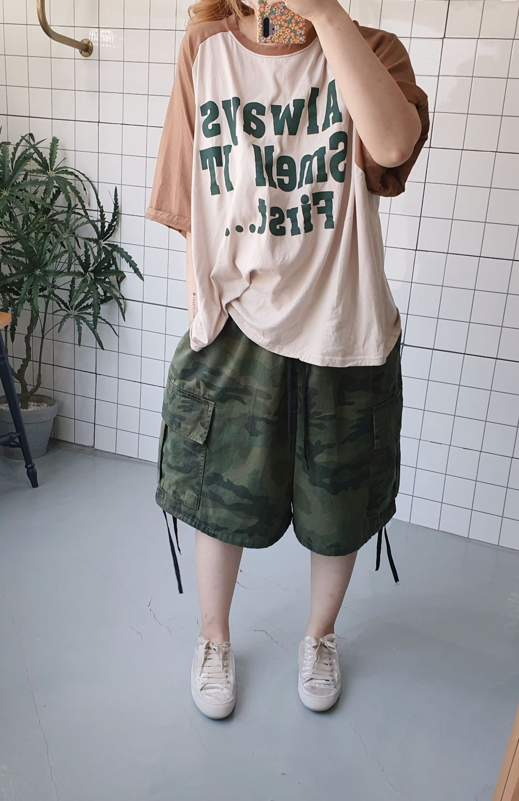 여름 남녀공용 카모 포켓 반바지 이미지 8