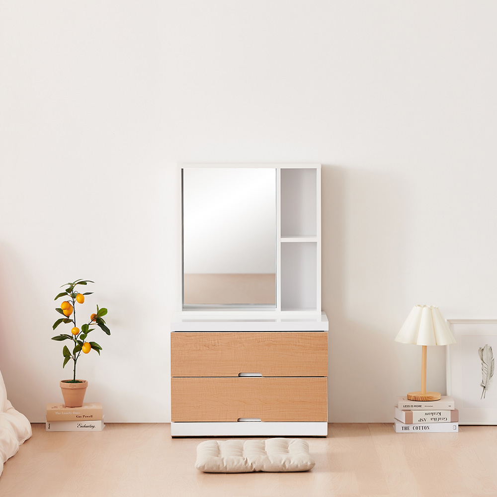 동서가구 소르베 600 좌식 2단 서랍장 수납거울 화장대 DF924148