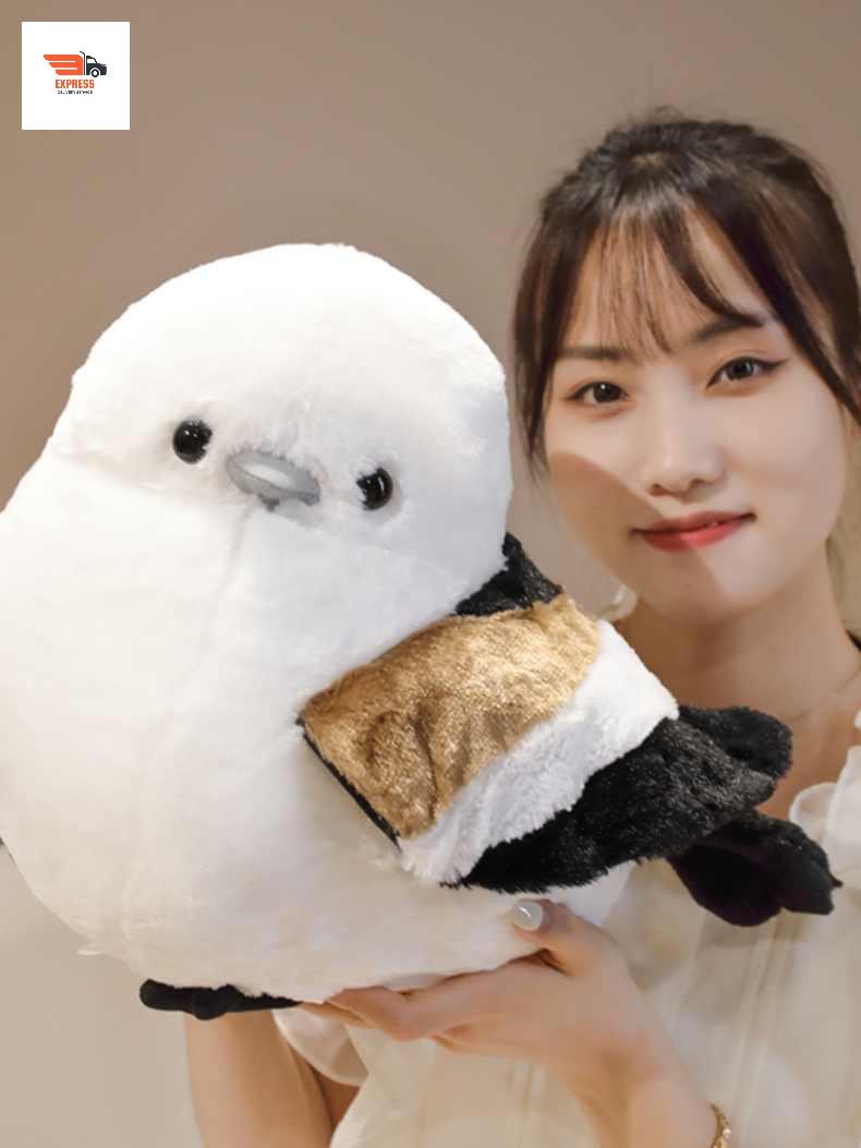 뱁새 귀여운 오목눈이 새인형 흰머리 인형 애착 - 상세 이미지 2