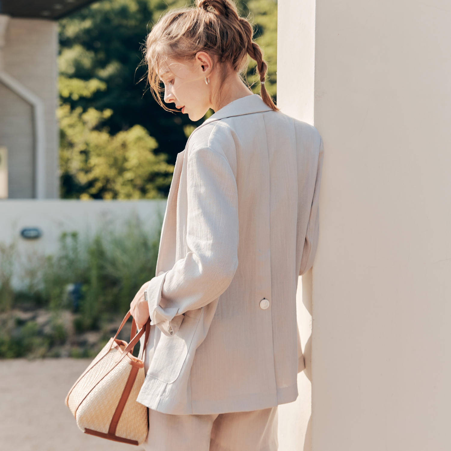 [한정수량특가][제로스트릿]아이스 린넨 뒷 절개 자켓 ICE LINEN BACK SLIT JACKET / GRAY 이미지 3