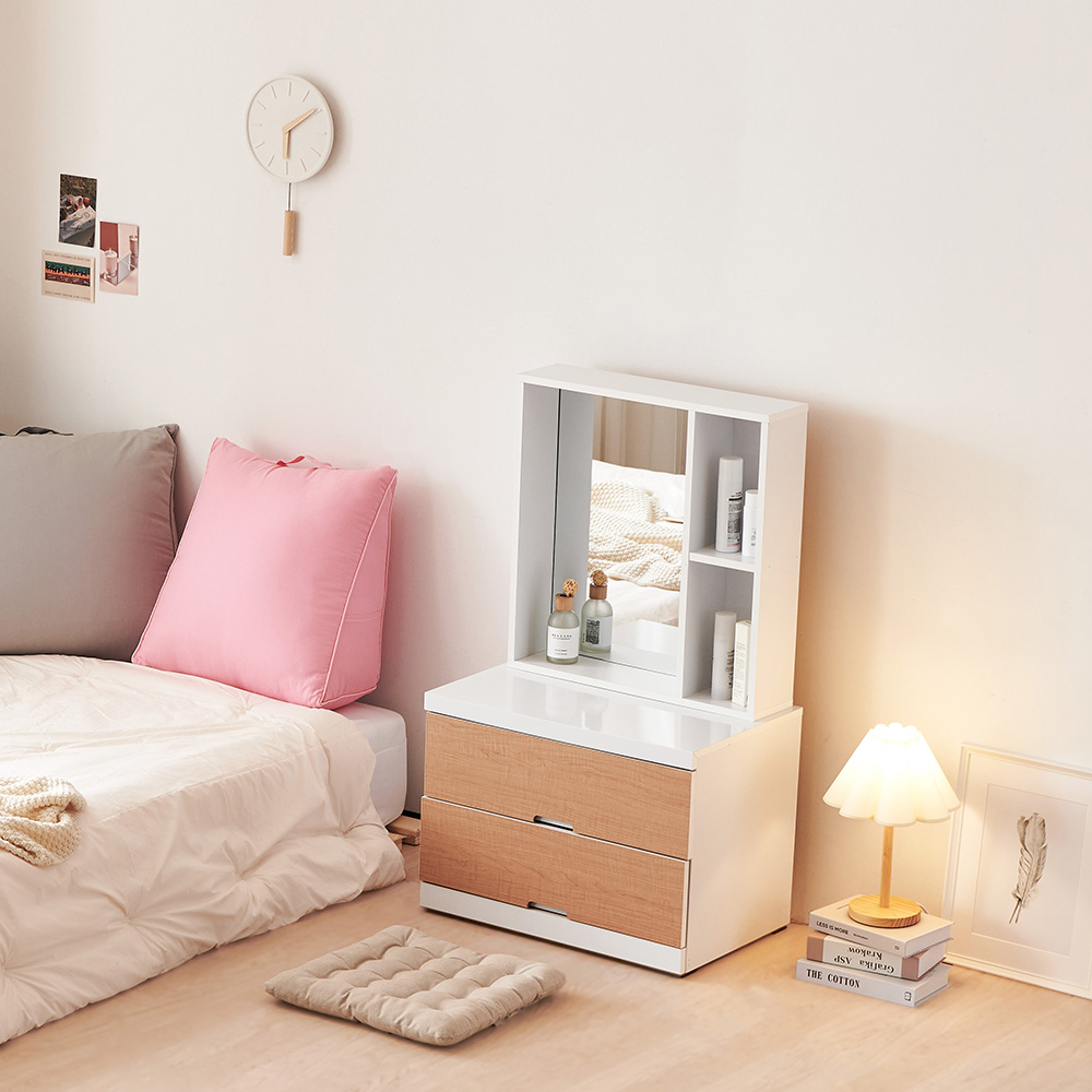 동서가구 소르베 600 좌식 2단 서랍장 수납거울 화장대 DF924148