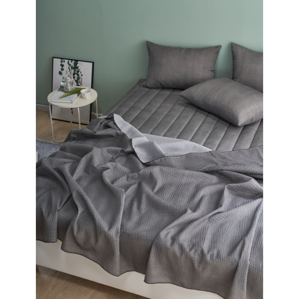 국산 냉감 시어서커 얇은 이불 패드 세트 시원한 쿨링 여름 기숙사 자취