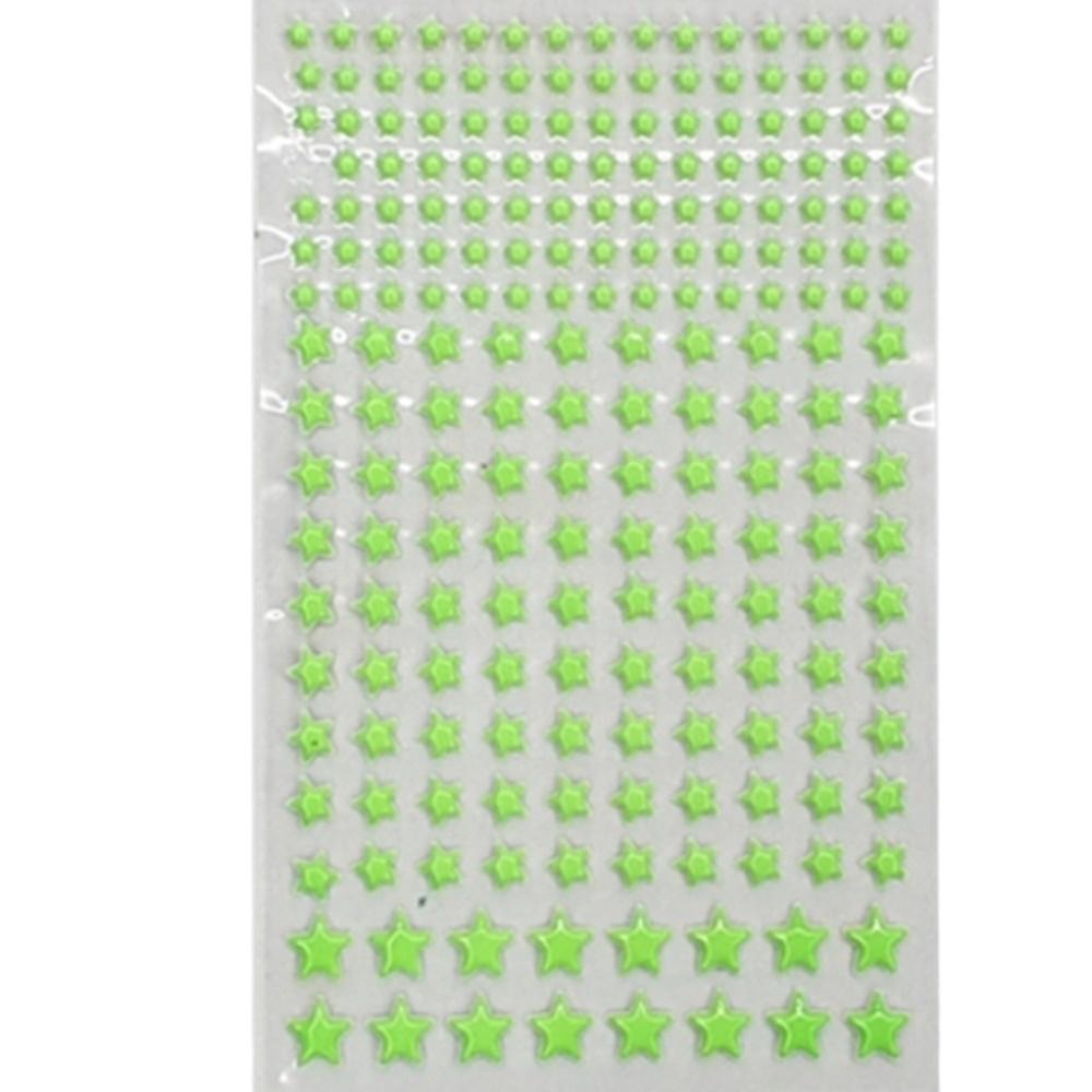 루미너스 야광별 스티커 아이방 장식용 스타 작은 입체스티커 약200P 진그린, 1매