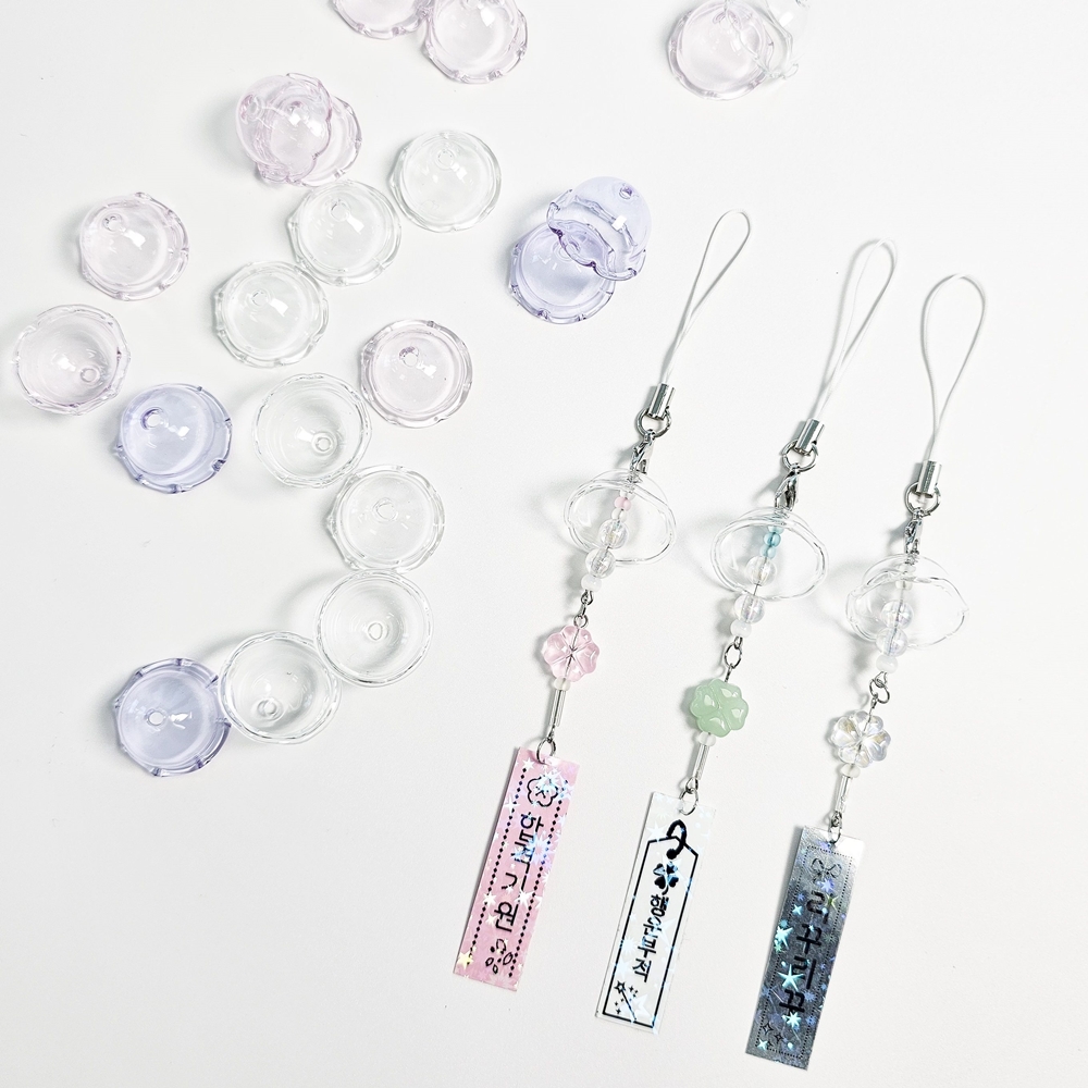 키링제작 악세사리부자재 키링부자재 해파리 미니 유리 풍경 후우링 만들기