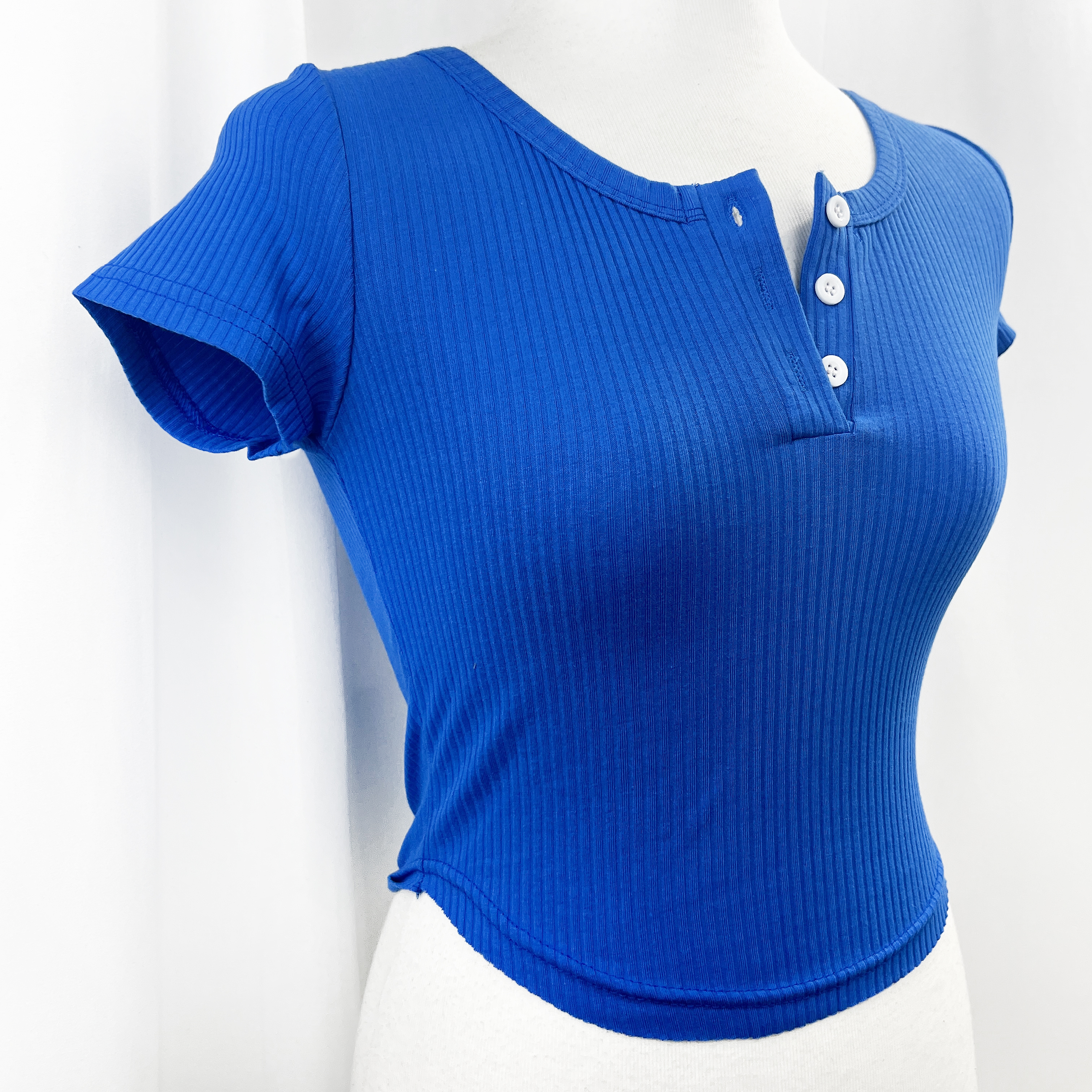 칼라 골지 흠뻑쇼 굴림 반팔 크롭티셔츠 4color - 상세 이미지 5