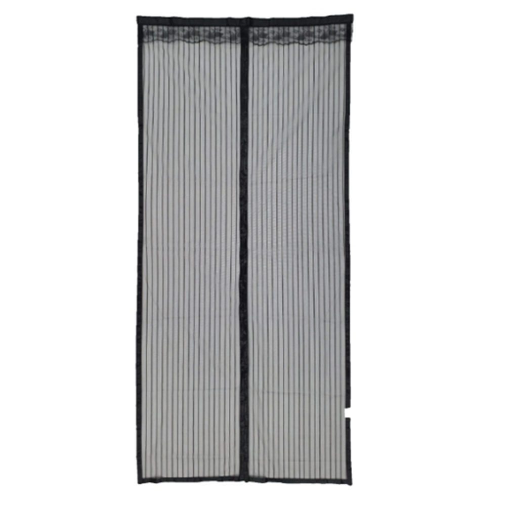 줄무늬 촘촘 방문 출입구 방충망 자석 방충문 후크앤루프 탈착 블랙, 100 X 210cm