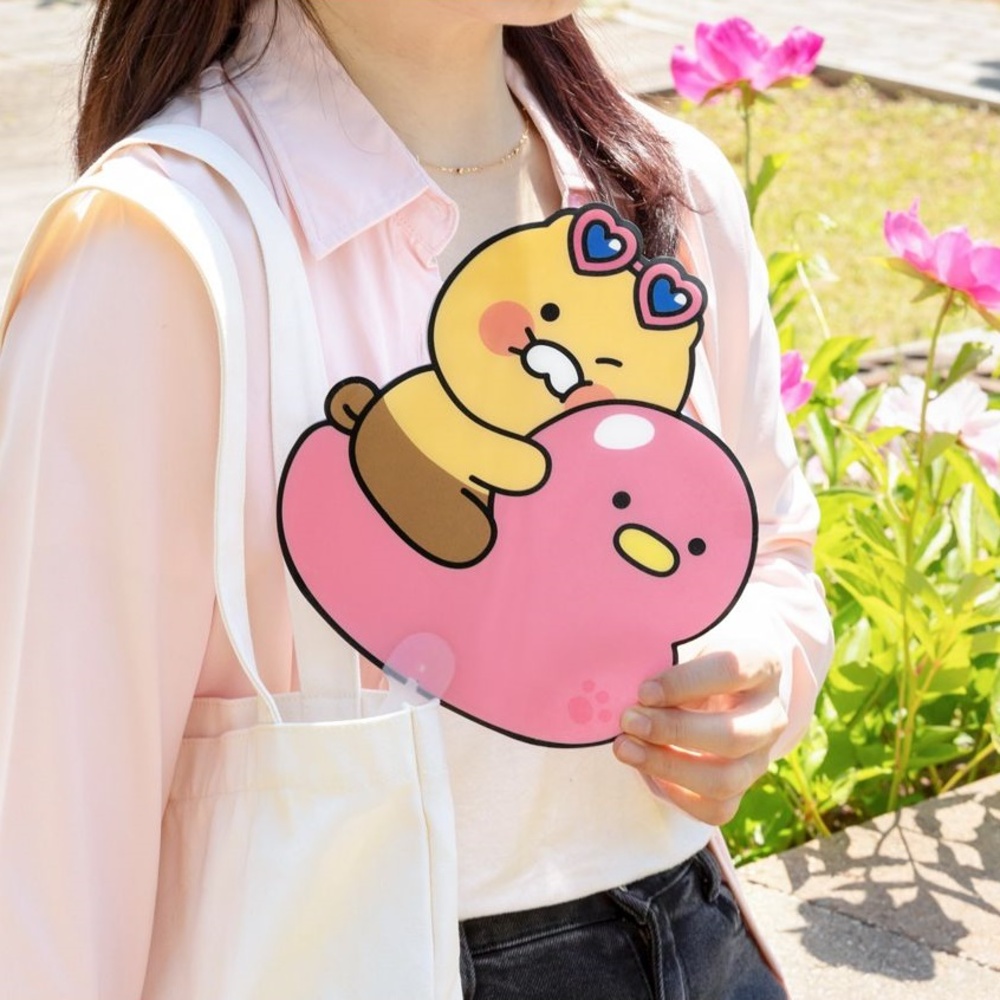 카카오 라이언 춘식이 부채 귀여운 캐릭터 여름 휴대용 pp 플라스틱 손부채 - 상세 이미지 2
