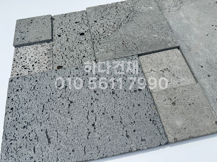 현무암타일 모자이크 혼합사이즈 / 현무암 판석 하다건재