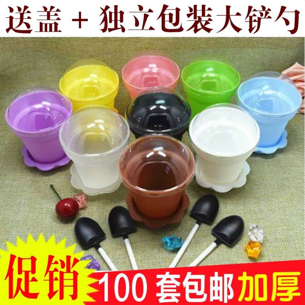 컵케이크 화분 DIY 일회용 머핀몰드 노오븐 베이킹 브라운커버+자립삽 100세트 이미지 6