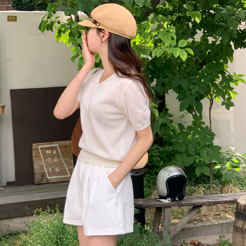 (S-L만능코디데일리템) 앤아더 데일리 핀턱 코튼 A라인 하프 팬츠 ps4862 - 상세 이미지 2