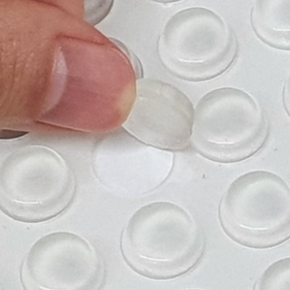 미끄럼방지 실리콘 스티커 소음방지 쿠션스티커 12X4mm 미니 원형 가구문쾅 투명범폰