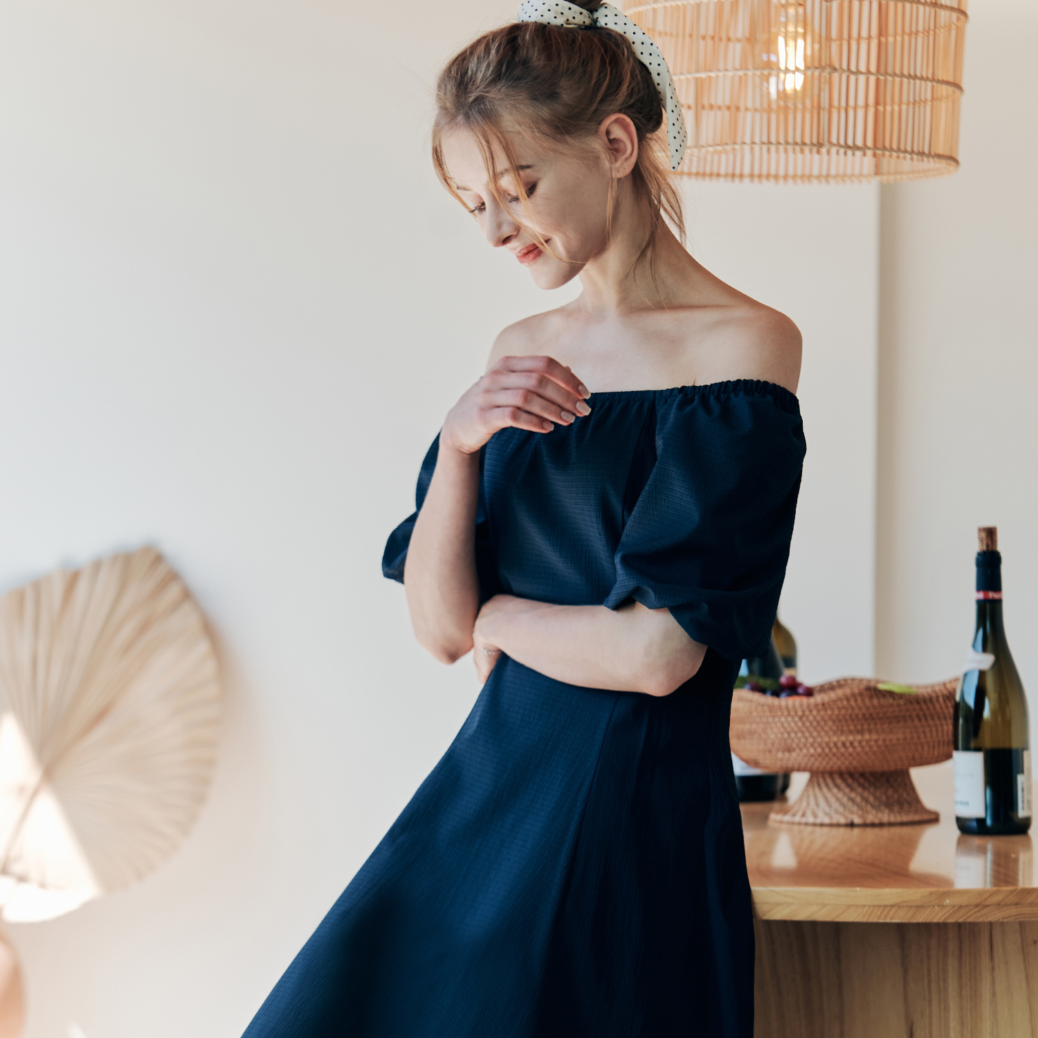 [제로스트릿]컵 케이크 롱 원피스 CUP CAKE LONG ONEPIECE / NAVY - 상세 이미지 2