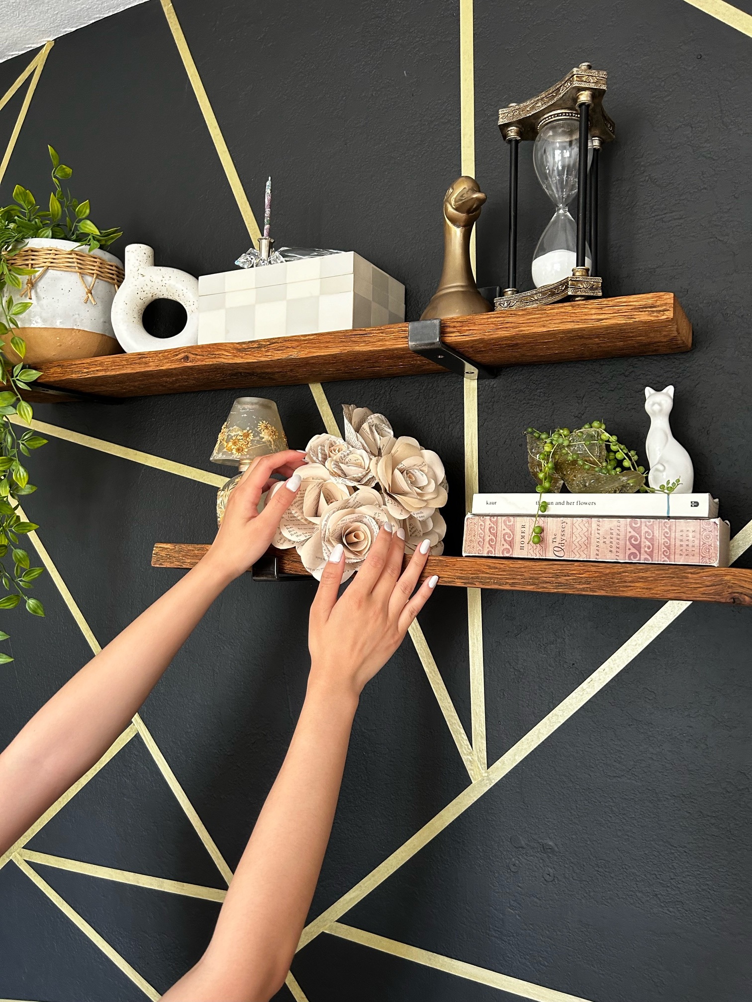 100년 이상 된 미국 직수입 올드오크 고재 원목 무지주 벽선반