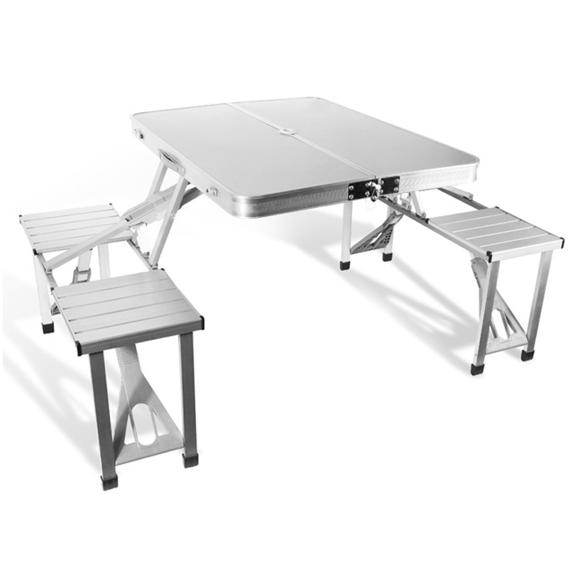 빼다 접이식 야외 휴대 4인용 일체형 캠핑 피크닉 파라솔 테이블 의자세트