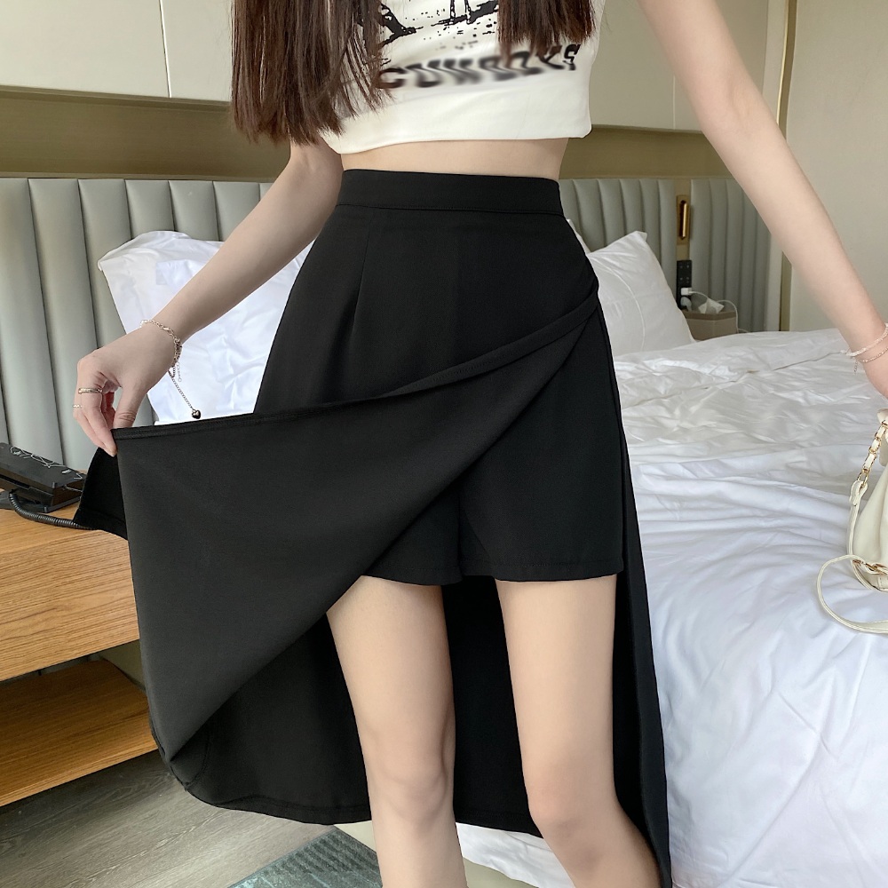 빅사이즈 슬릿 치마바지 하이웨이스트 뱃살커버 블랙 4XL까지 - 상세 이미지 2