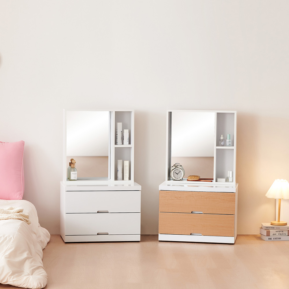 동서가구 소르베 600 좌식 2단 서랍장 수납거울 화장대 DF924148