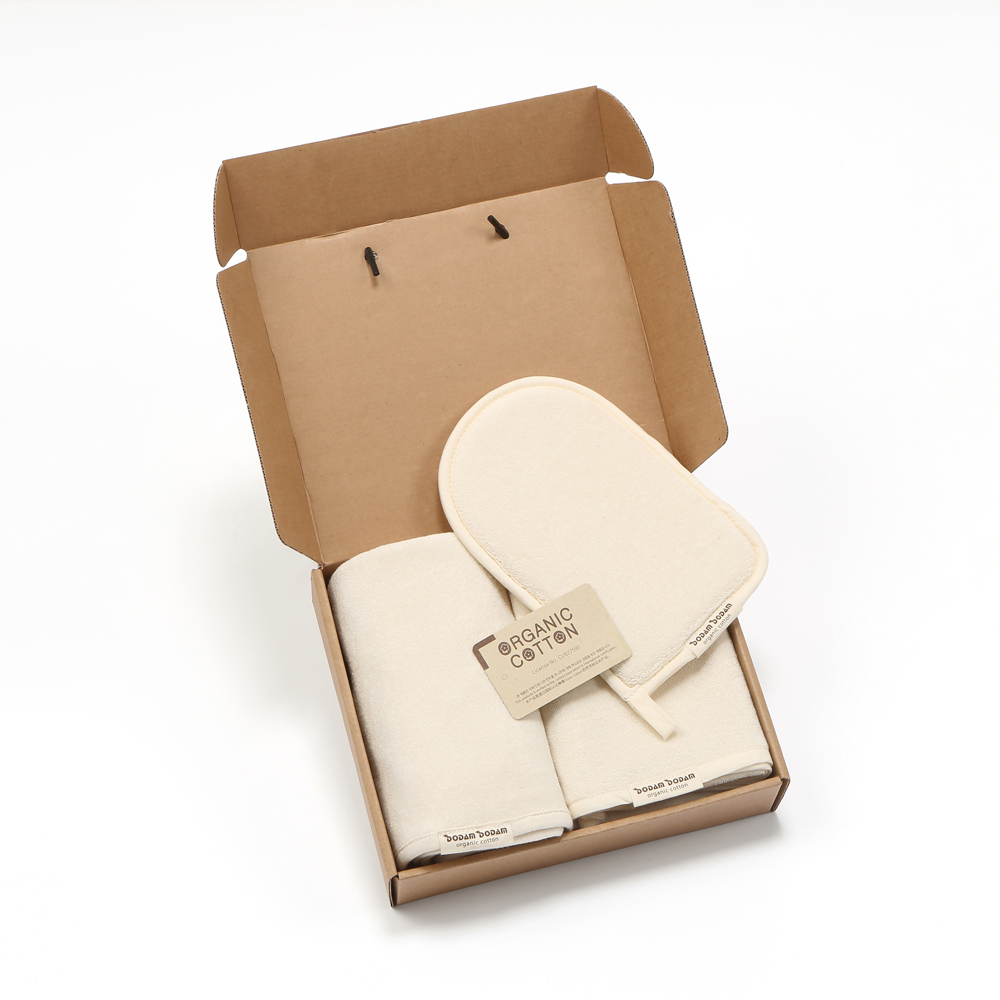 도담도담 오가닉 코튼 무형광 100% 유아 목욕타올 3종 세트