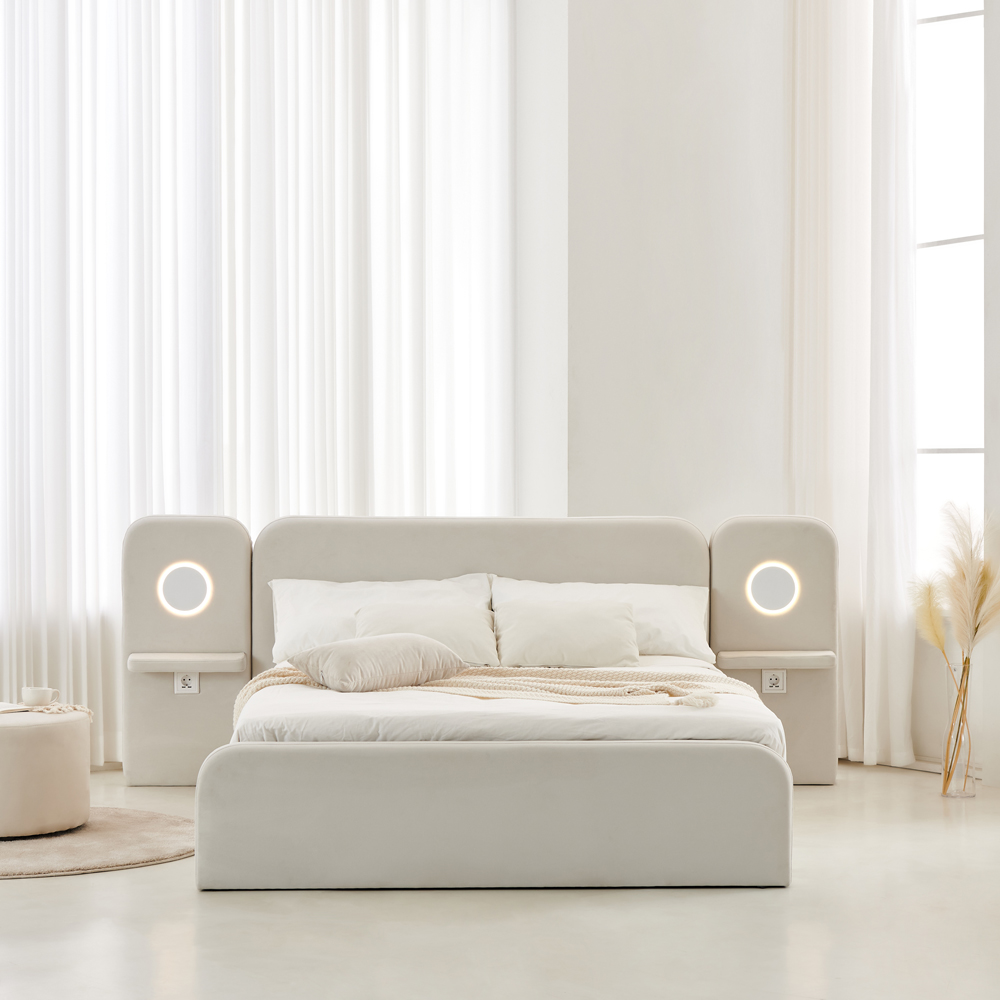 이노센트 셀린 아쿠아텍스 패브릭 호텔 수납 침대 프레임 퀸 Q