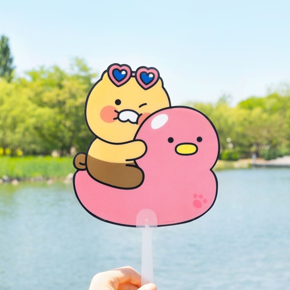 카카오 라이언 춘식이 부채 귀여운 캐릭터 여름 휴대용 pp 플라스틱 손부채 - 상세 이미지 5