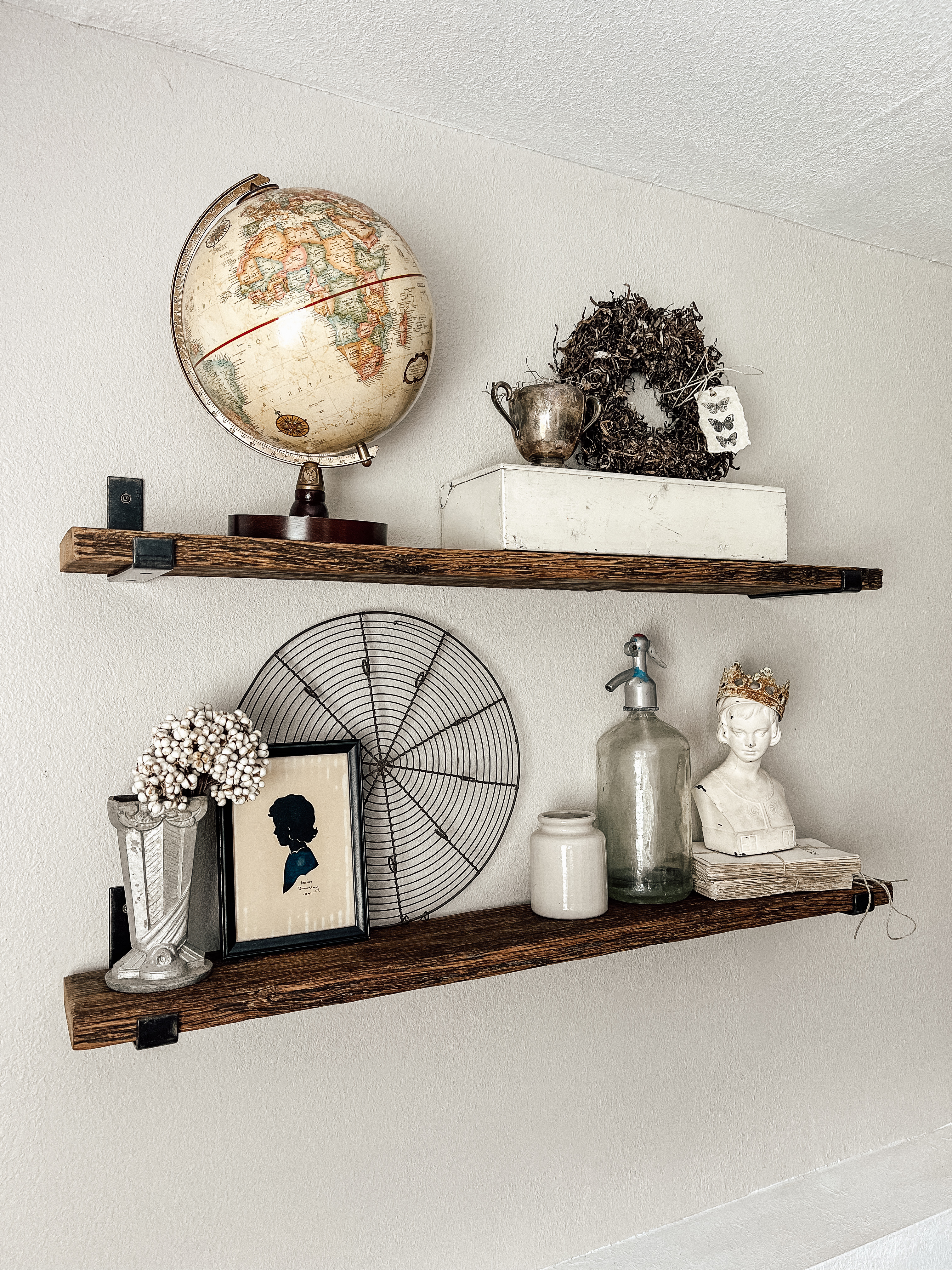 100년 이상 된 미국 직수입 올드오크 고재 원목 무지주 벽선반