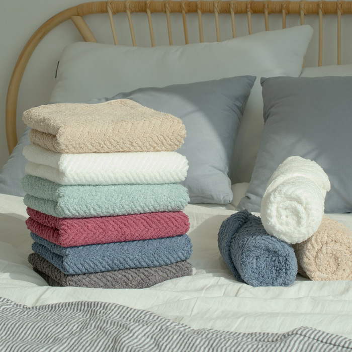 호텔수건 먼지없는 주방 욕실 선물 코마사 40수 200g 답례품 헤링본 더착한 수건