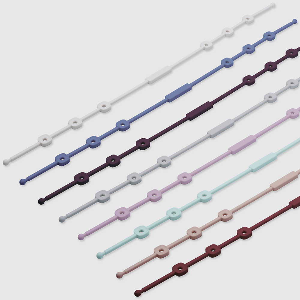 1+1 모슈아 아기 실리콘 스트랩 사각+원형 아기 장난감 스트랩 치발기 클립 멀티 홀더