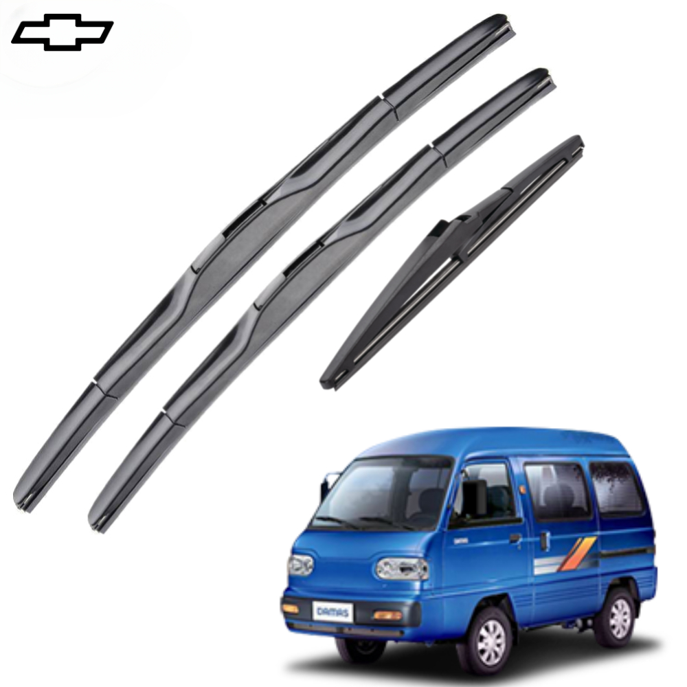 1+1+1 쉐보레 다마스 전차종 전면 후면 후방 리어 와이퍼 블레이드 윈도우브러쉬 400+350mm - 상품 이미지