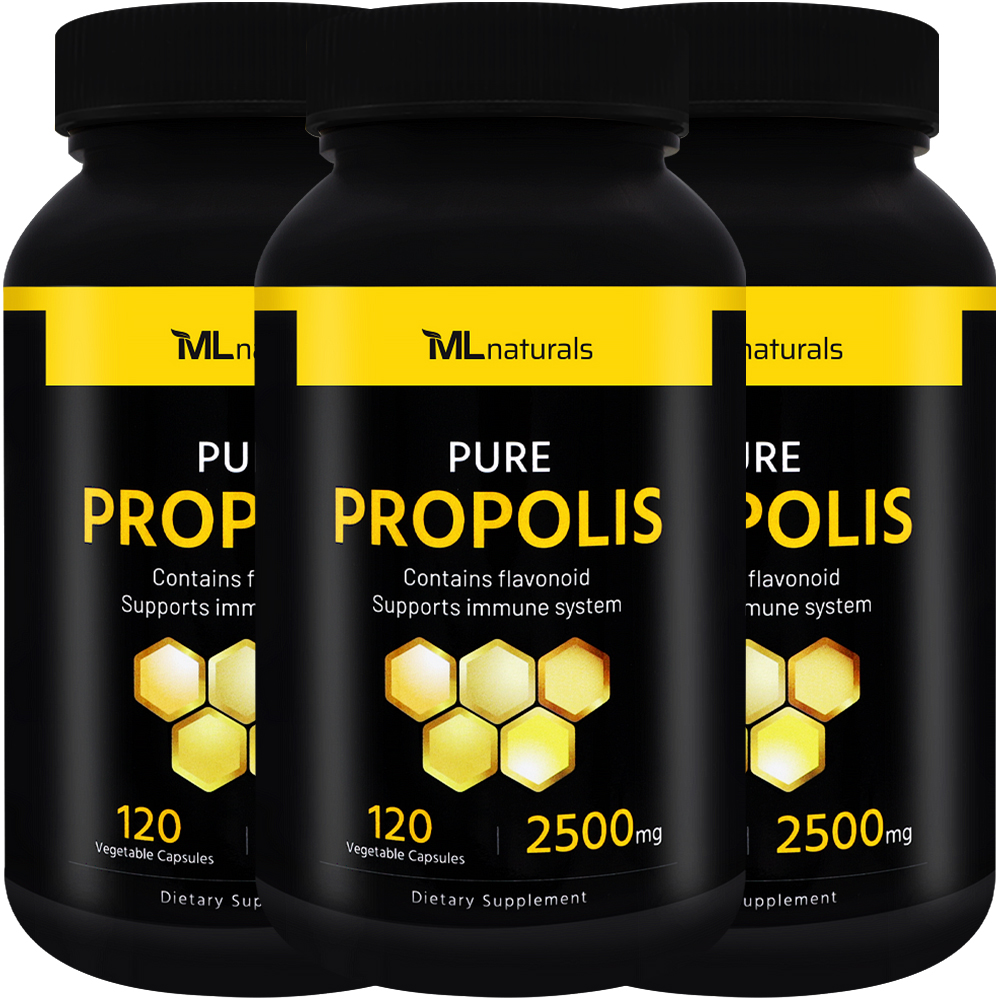 마이라이프내추럴스 퓨어 프로폴리스 2500mg 알약 120캡슐, 3개 - 메인 이미지