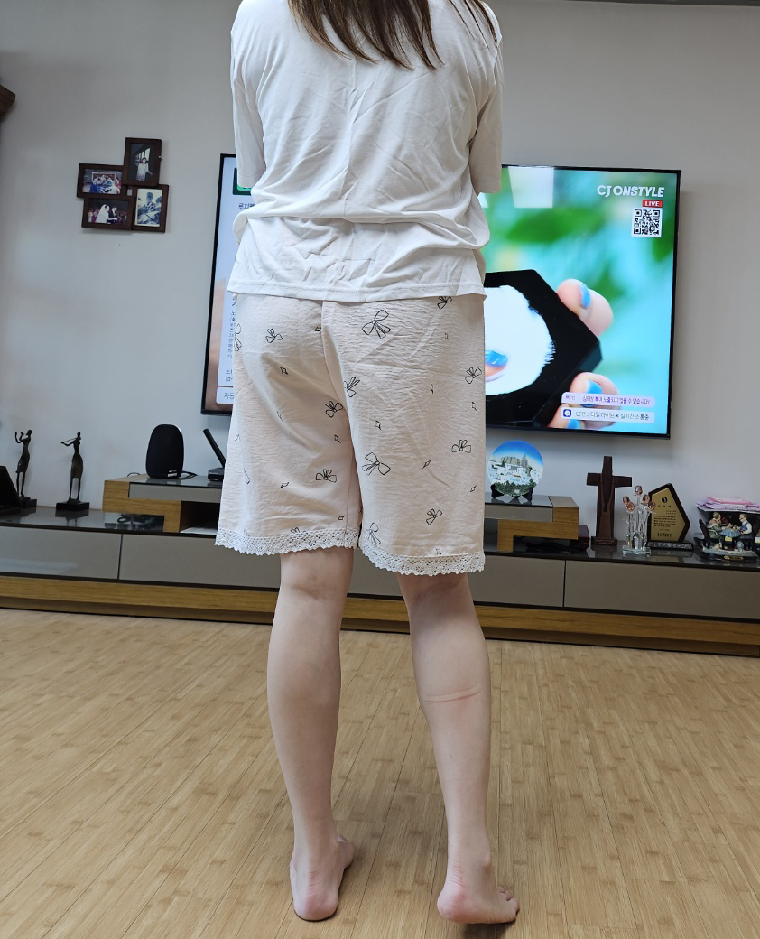 핑크파자마 리본홈웨어 반바지파자마 5부파자마 99파자마 88파자마 77파자마 66파자마 55파자마 여름파자마 재구매율높은파자마 기숙사파자마 원마일웨어 집앞파자마 학생파자마 소녀바지 - 메인 이미지