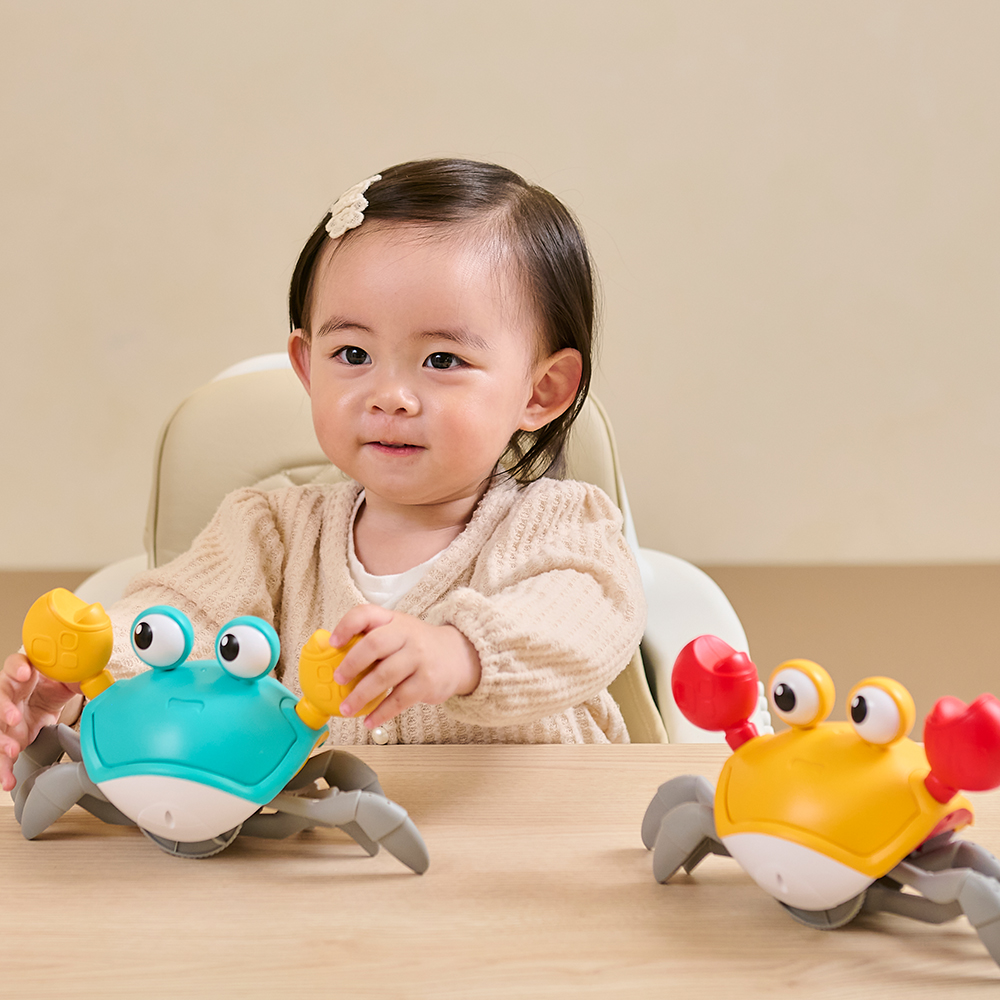 리틀클라우드 움직이는 꽃게 장난감 신생아 유아 멜로디 완구 빨강