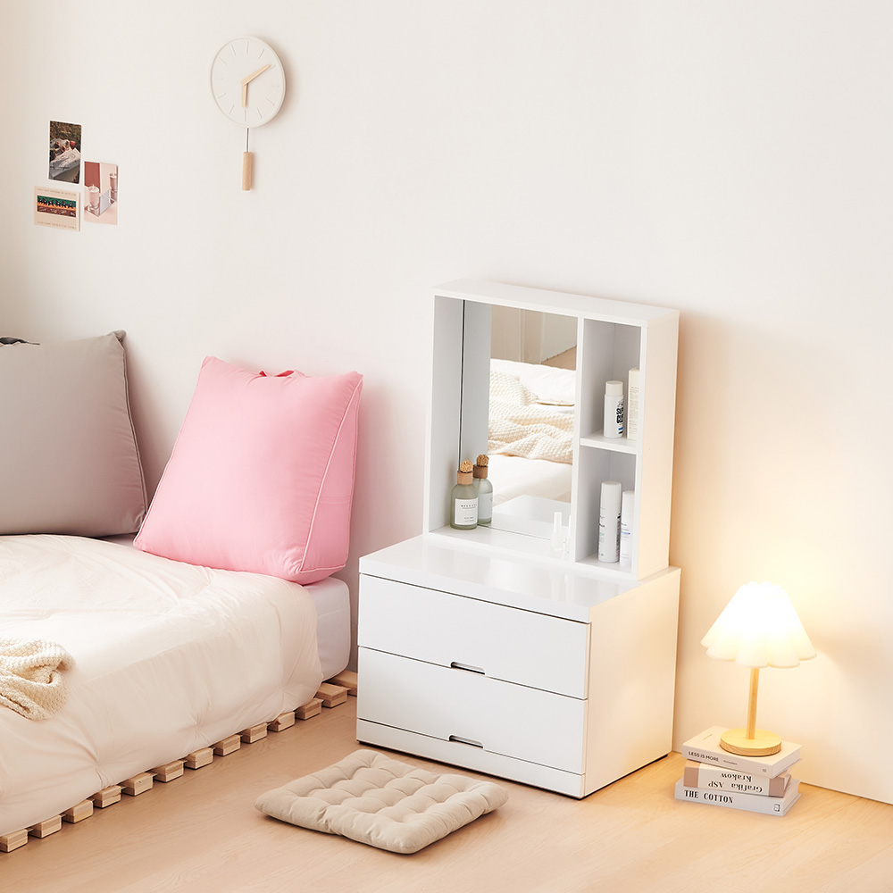 동서가구 소르베 600 좌식 2단 서랍장 수납거울 화장대 DF924148