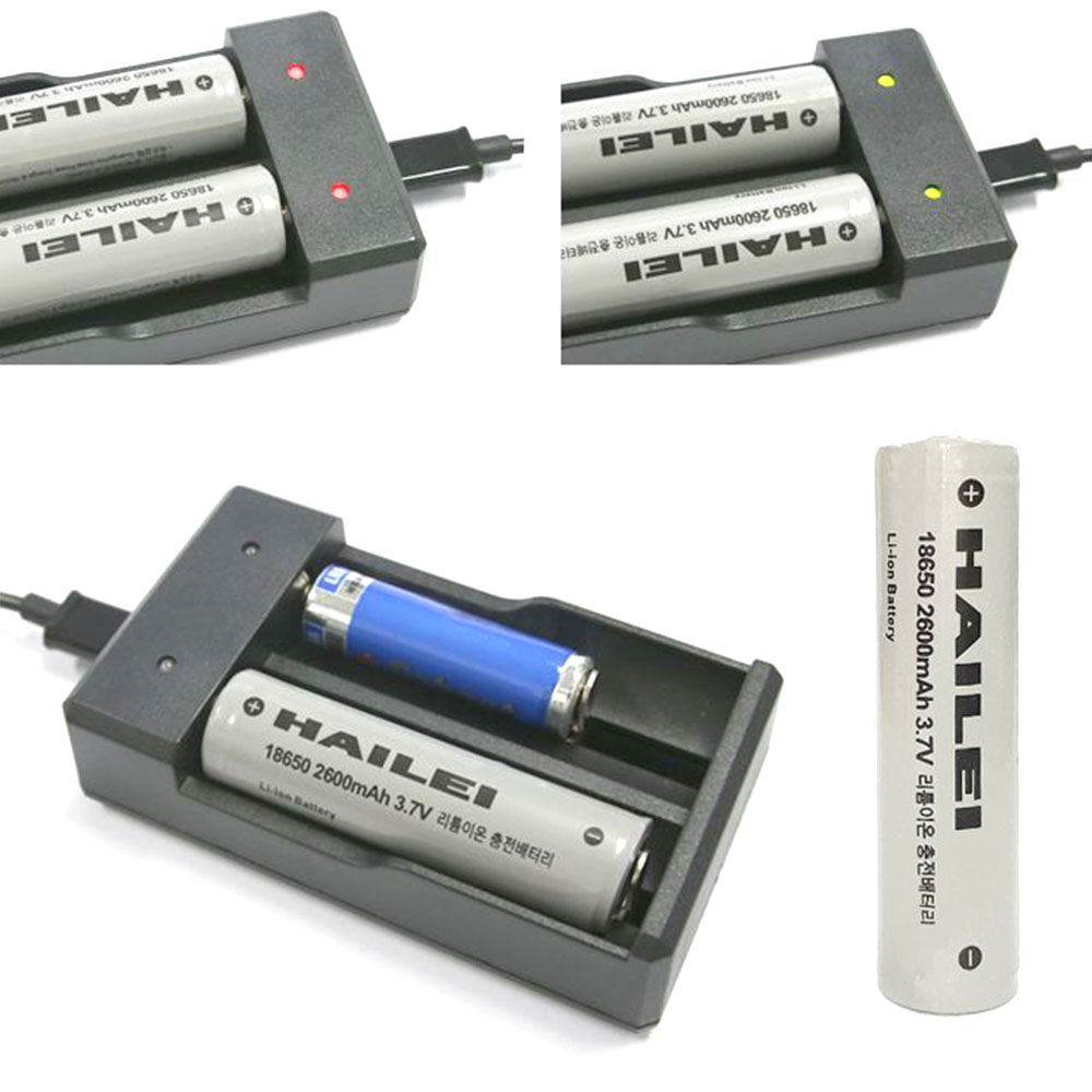 리튬 이온전지 충전기 2구 안심 보호회로 usb 5핀 배터리 충전지 - 상품 이미지