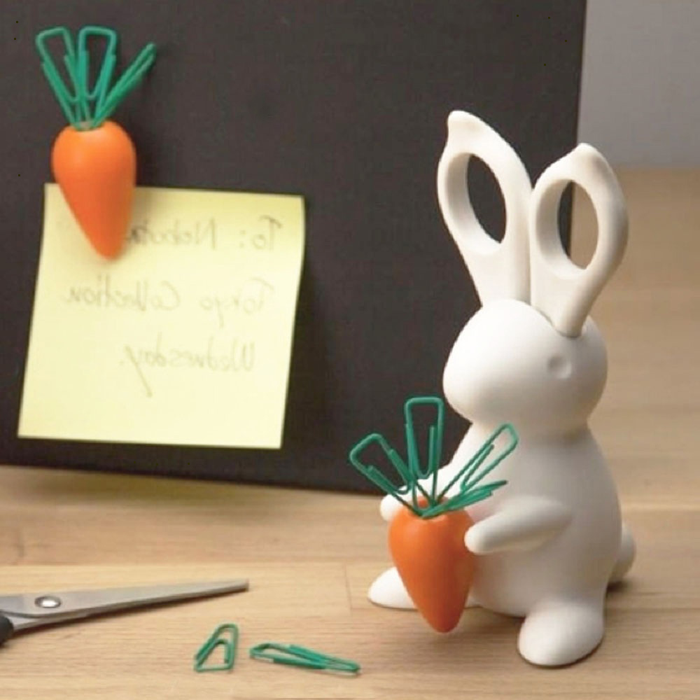 퀄리 당근 토끼가위 디자인 문구용 가위 스탠딩 문구가위 꽂이 제품 이미지