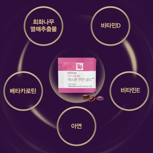 엔트리 에스론 우먼 골드 갱년기 여성 호르몬 영양제 폐경기 골다공증 - 상세 이미지 2