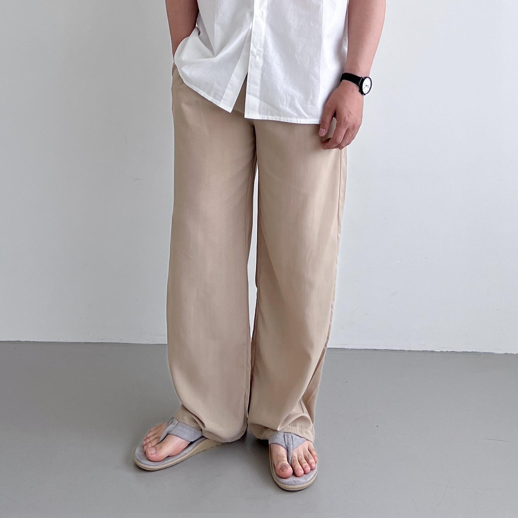 남자린넨바지 남자린넨와이드팬츠 여름슬랙스 - 상세 이미지 2
