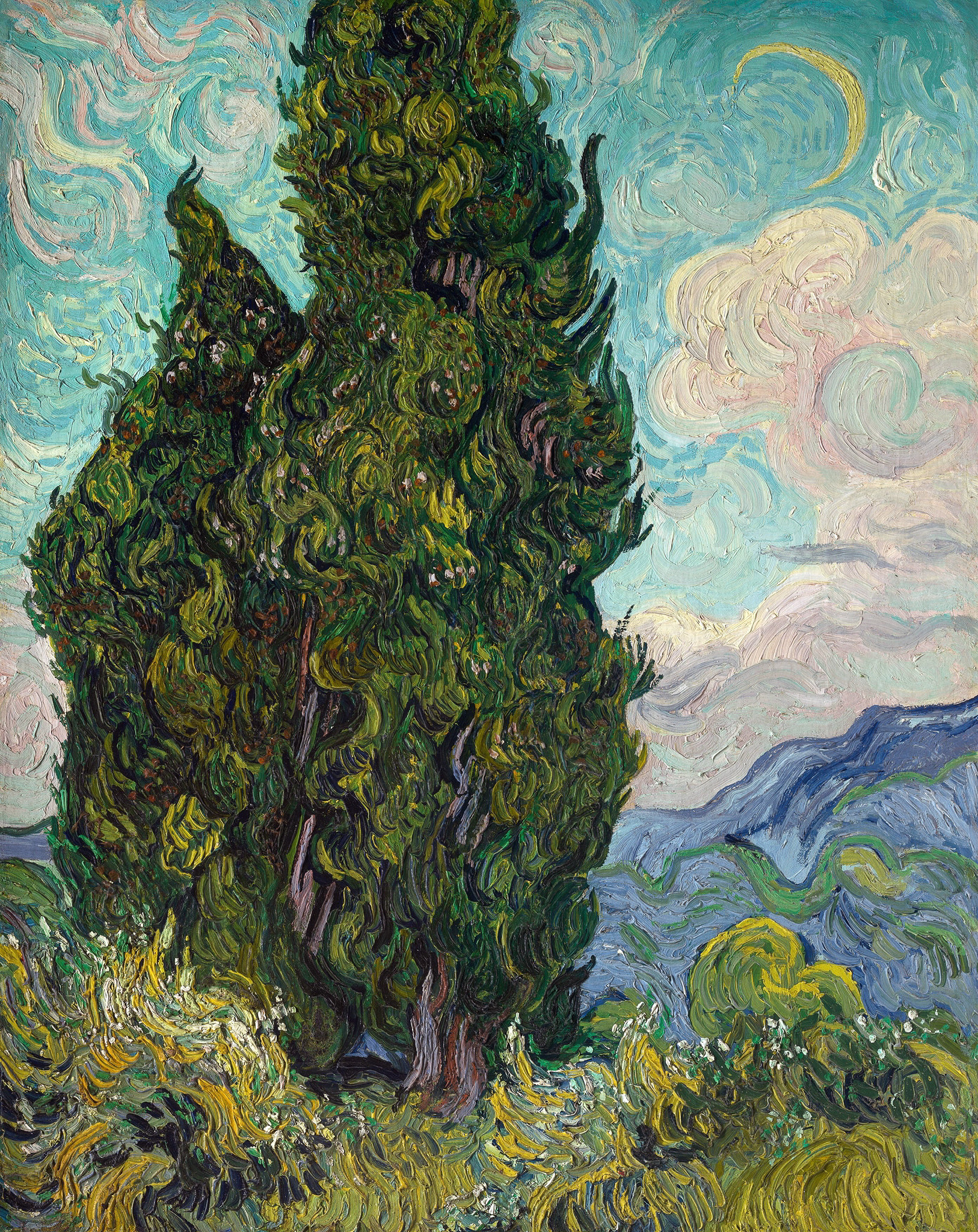 Cypresses 아트포스터 감성선물 고흐 - 상품 이미지