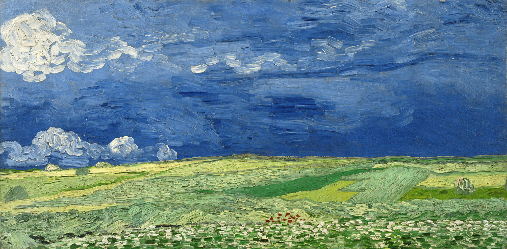Wheatfield under Thunderclouds 아트포스터 감성선물 고흐 - 상품 이미지