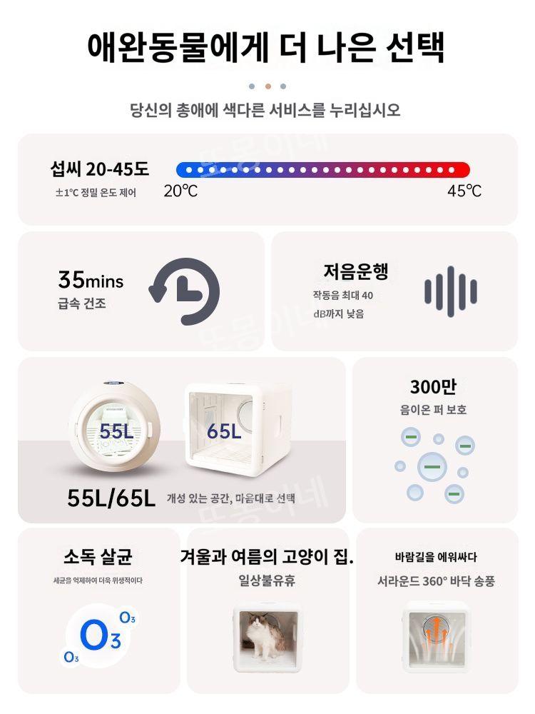 펫 드라이룸 강아지 고양이 애완동물 관리 드라이기 애견 건조 미용 펫 용품 목욕 관리 강아지 고양이 케어