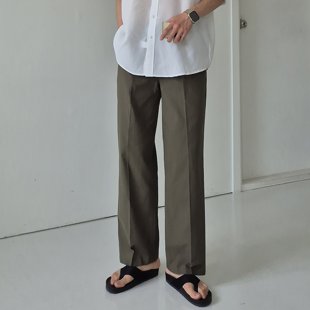 남자 여름 냉장고 바지 린넨 밴딩 아이스 남자 와이드 팬츠 - 상세 이미지 3