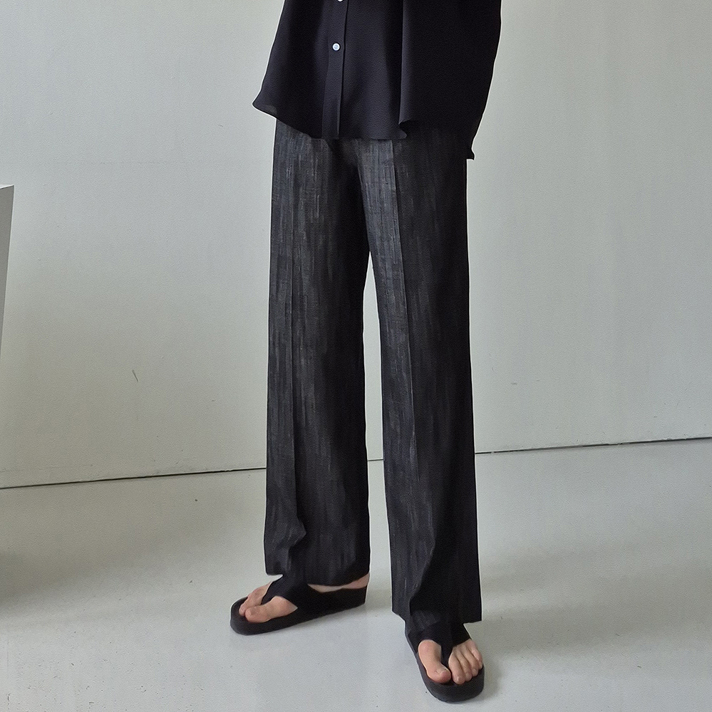 남자 여름 청바지 아이스 린넨 밴딩 청바지