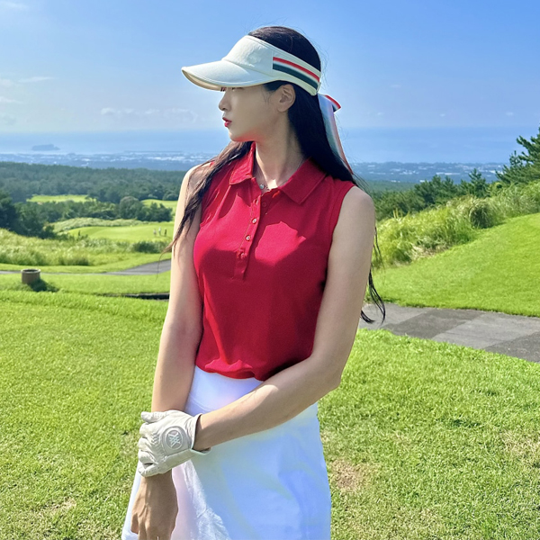 버블라임 자외선차단 여성 골프웨어 폴로 티셔츠 민소매티 E06