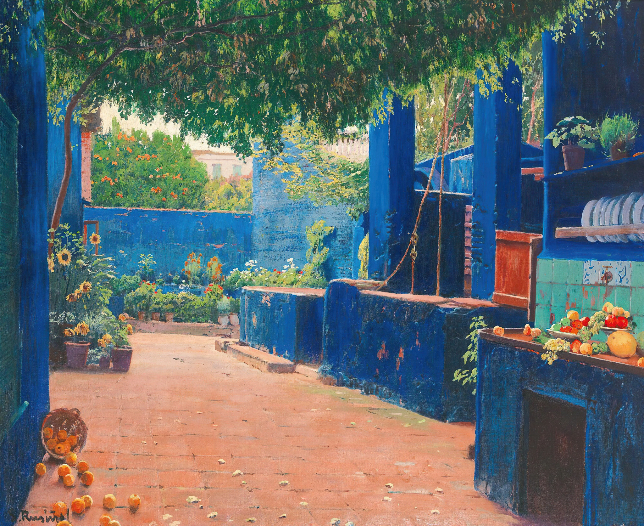 The Blue Courtyard, Arenys 아트포스터 감성선물 루시뇰 - 메인 이미지